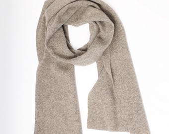 Yak Wool Scarf Mongolian Natural Yak Down Neck Warmer Unisex Grey Scarf