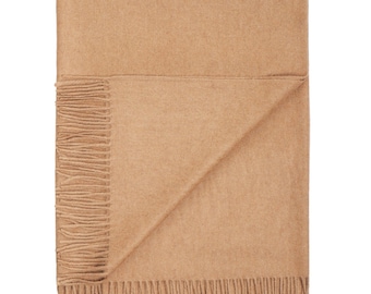 Cozy Camel Wool Throw Soft Luxurious Comfort