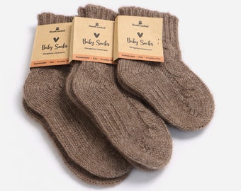 Pure Cashmere Baby Socks Natural Soft Cashmere Baby Socks Kids Socks Brown Socks