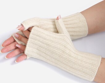 Cashmere Fingerless Glove Wrist Warmer Fingerless Mittens Soft Glove