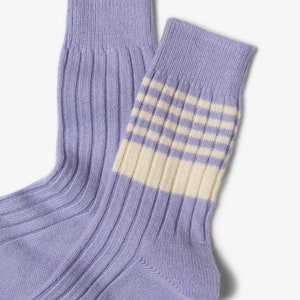 Pure Cashmere Womens Socks Natural Violet Cashmere Casual Socks Luxury Lounge Bed Socks image 4