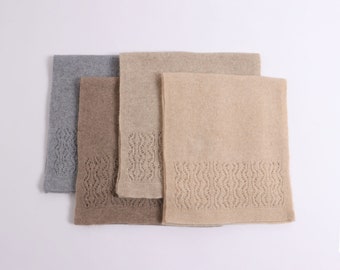 Mongolian Natural Cashmere Knit Scarf Winter Fall Autumn Scarf