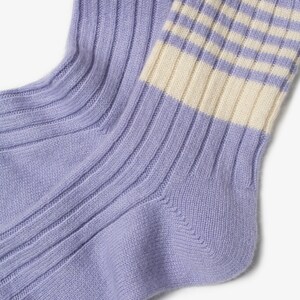 Pure Cashmere Womens Socks Natural Violet Cashmere Casual Socks Luxury Lounge Bed Socks image 5