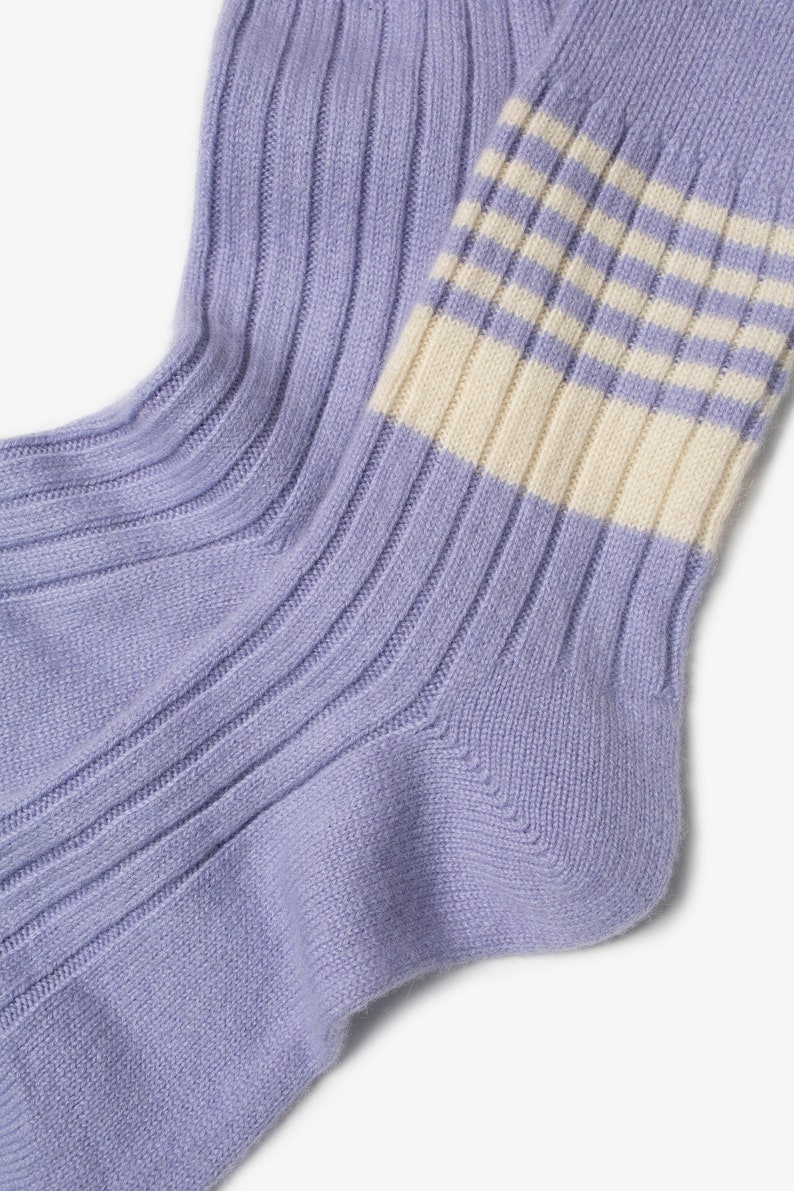 Pure Cashmere Womens Socks Natural Violet Cashmere Casual Socks Luxury Lounge Bed Socks image 5