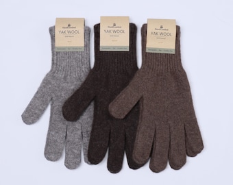 Mongolian Yak Wool Gloves Sustainable Warm 100% Natural Wool Mens Womens Winter Essential