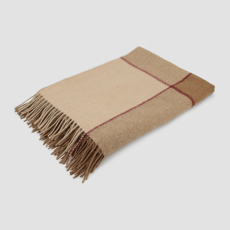 Beige Camel Wool Blanket Super Warm Soft Blanket Throw Plaid Etsy