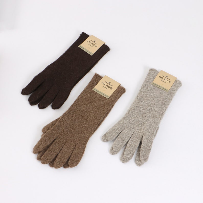 Super Soft Yak Down Cable Knit Gloves Mongolian Pure Natural Yak Wool Mittens Warm Gloves Hand Warmer Winter Glove image 1