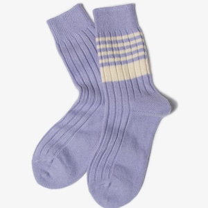 Pure Cashmere Womens Socks Natural Violet Cashmere Casual Socks Luxury Lounge Bed Socks image 1