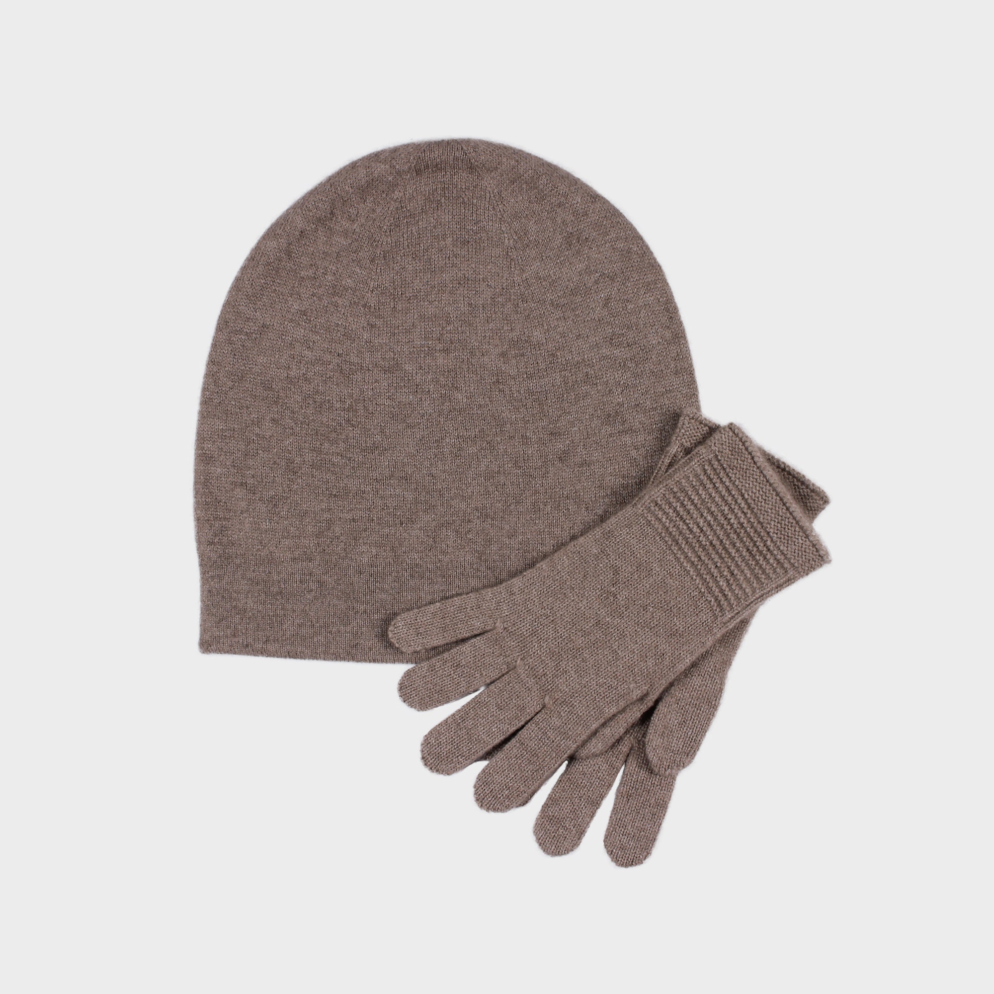 Mongolian Pure Cashmere Hat Gloves Set 
