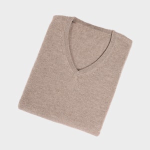 Natural Cashmere V Neck Jumper for Women