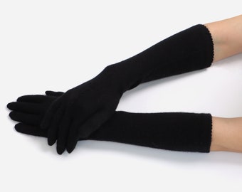 Long Sleeve Cashmere Gloves Natural Pure Cashmere Gloves Soft Thin Gloves