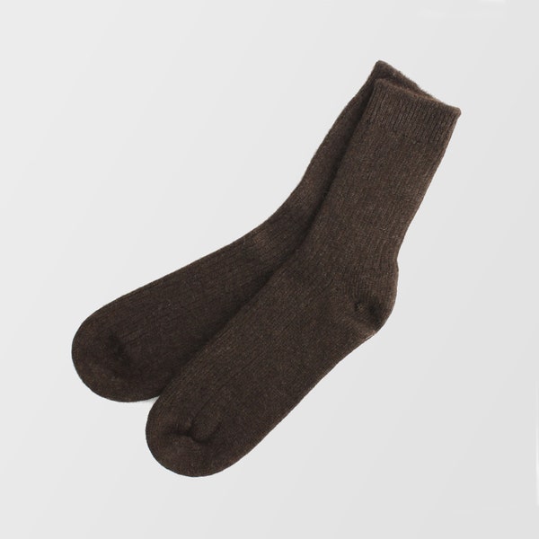 Eco Yak Down Socks Super Warm Socks 100% Yak Down Socks Wool Knit Socks - Dark Brown