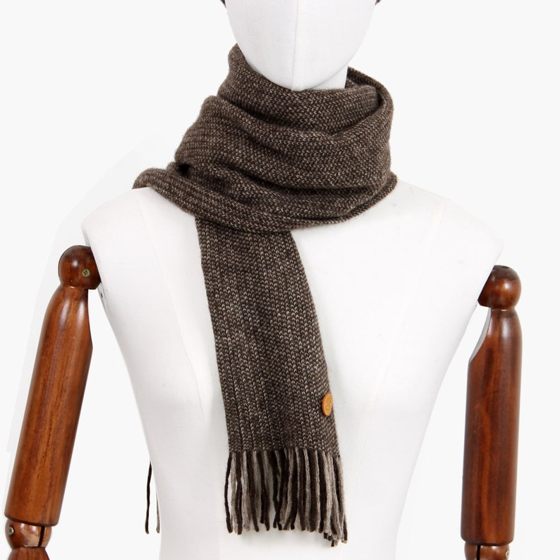 Herringbone Knit Yak Down Scarf Eco Super Warm Scarf 100% Yak Down Scarf Knit Wool Scarf image 3