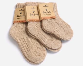 Pure Cashmere Baby Socks Soft Cashmere Baby Socks Kids Socks Natural Beige Socks 100% Organic Undyed Cashmere