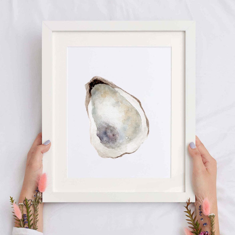Oyster Watercolor Print. Oyster Art. Watercolor Art Print. Etsy
