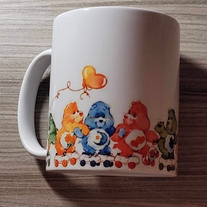 Tanzende Bären Pflegebär inspirierte Tasse - kann mit Namen oder Nummer personalisiert werden. Mamas Tassen -80er Jahre Myons - personalisiertes Muttertagsgeschenk