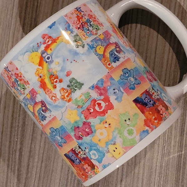 Care  bear inspired mug -back to the 80s Coffee mug - back to the 80s - coffee cup - hot, chocolate