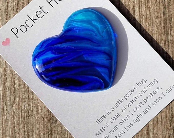 Resin Heart Pocket Hug – Anxiety, Long Distance, Friend Token, Teacher Gift