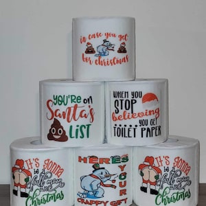 Divertente rotolo di carta igienica natalizio - Babbo Natale segreto - regalo per colleghi di lavoro - Design scherzoso della carta igienica, rotolo di carta igienica divertente, offensivo - Regali sciocchi - Scherzi di Natale