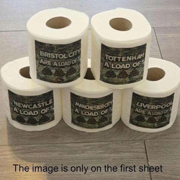 Rival Funny Football & Soccer Toilet Roll - Choice of 30+ Teams Gag Gift