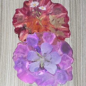 Flower themed resin coasters- Christmas gift for Nan/Mum