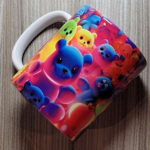 Bunter Teddybärbecher -Kinderbecher - Gummibärchen thematisch-Spielzeugbär -kuschelige Freunde