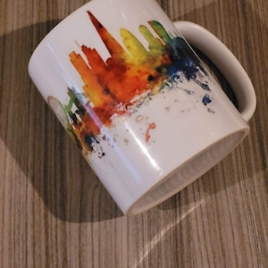 London town Colour burst landscape - famous London landmarks - colourful coffee mug