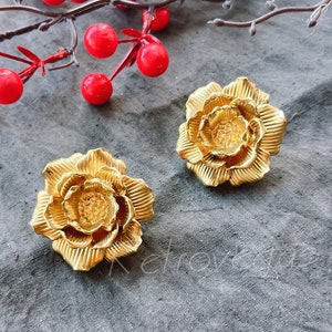 Solid Brass Flower Drawer Pull Gold Modern Cabinet Knob WMLS916