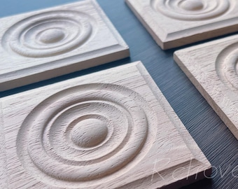 Aplique de madera Shabby Chic: Adorno cuadrado para muebles WA243