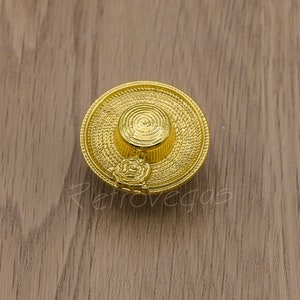 Solid Brass Hat Knob: Modern Dresser Drawer Pull WMLS936