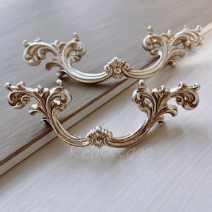 French Provincial Antique Style Drawer Pull 3.75" centers Shabby Chic Decorative Dresser Drawer Handle FSLS002