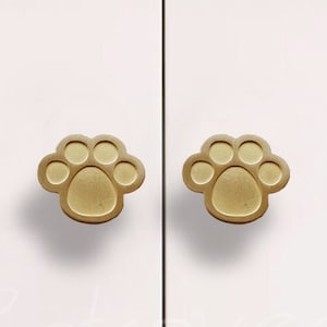 Lådhandtag i massiv mässing med katttass: Modern skåpknopp WMLS824