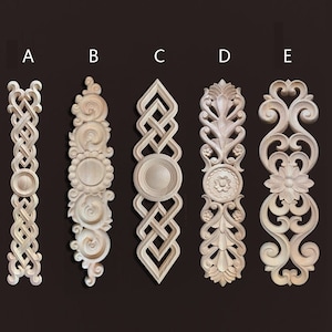 1 Piece Wood Carving Rosette Applique Shabby Chic Wood Embellishments Ornate Furniture Apliques Wood Onlay Furniture Trim Supplies WA289