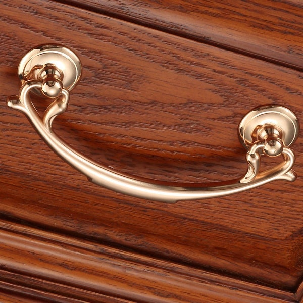 3.75" Gold Bail Style Pull Drawer Pull Shabby Chic Decorative Dresser Drawer Handles WMLS373