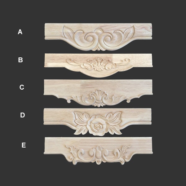 1 pezzo di legno intaglio rosetta applique Shabby Chic abbellimenti in legno decorazioni mobili decorati Apliques legno onlay mobili trim forniture WA236