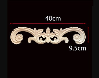1 Piece Round Rosette Applique Shabby Chic Wood Embellishments Ornate Furniture Apliques Wood Onlay Furniture Trim Supplies WA017