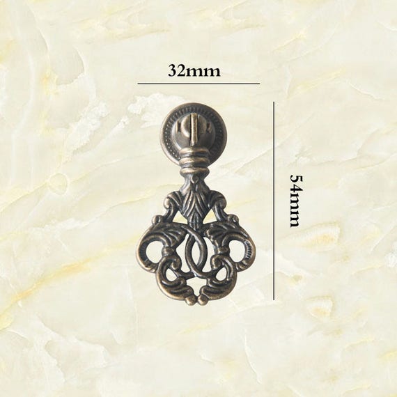 1pc Bronze Vintage Ornate Drop Pulls Small Single Screw Drawer Etsy