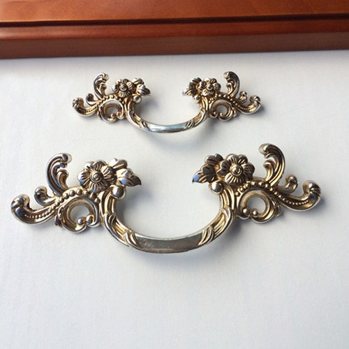 Shabby Chic Dresser Drawer Pulls Handles / Antique Silver Etsy