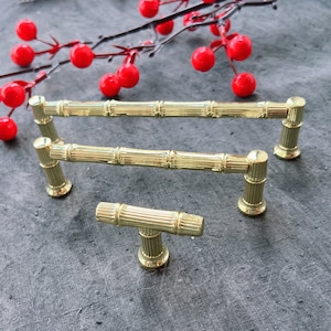 5&quot; 3.75&quot; Metal Bamboo Drawer Pull Modern Style Decorative Dresser Knob Drawer Handle Cabinet Knob WMLS604