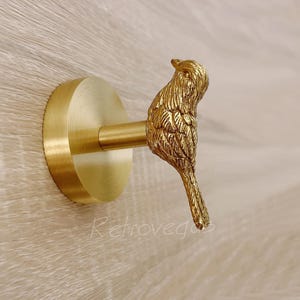 Brass Bird Hook: Decorative Robe/Furniture Hardware