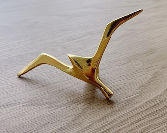 Massief messing ladehendel Seagull: moderne kastknop WMLS811