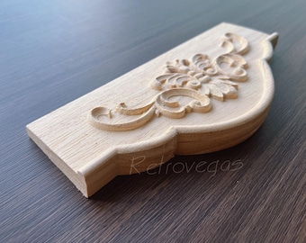 Wood Carving Rosette: Shabby Chic Furniture Applique, Wood Onlay WA236