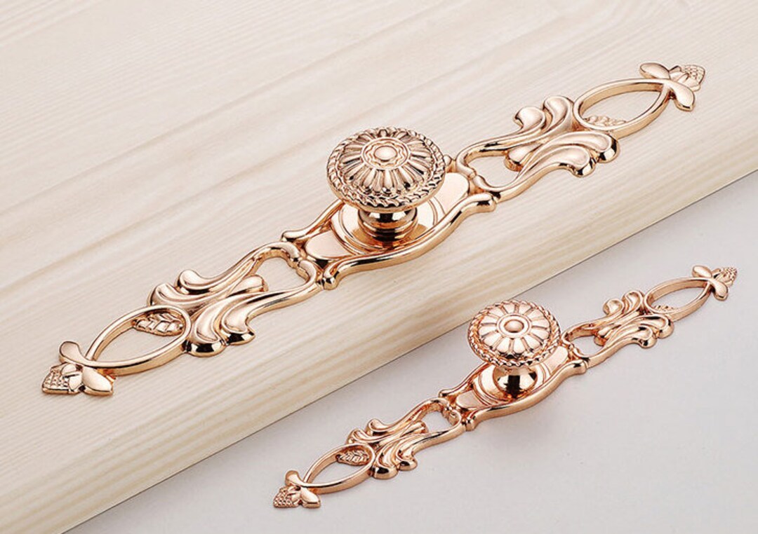 Rose Gold Pull Drawer Pull Back Plate Pull Decorative Dresser Drawer