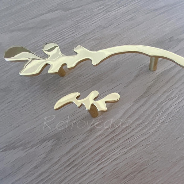 Massivt mässingshandtag: Modern skåpknopp, lådhandtag (3,75 tum) WMLS632