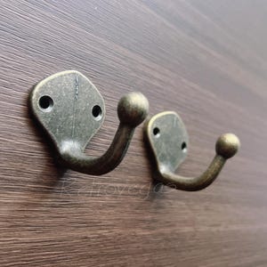 2PCS 1.2&quot; Vintage Bronze Metal Hook, Key Hanger,Robe Hook,Furniture Hardware hook,Decorative Hook GG065