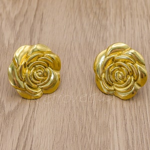 Massief messing roze bloem ladeknop goud moderne kastknop WMLS940