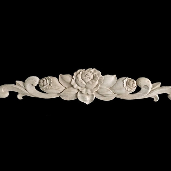 1 Piece Shabby Chic Wood Embellishments Ornate Furniture Apliques Wood Onlay Furniture Trim Supplies WA012