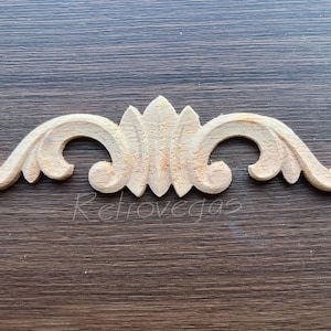 1 Piece Wood Carving Rosette Applique Shabby Chic Wood Embellishments Ornate Furniture Apliques Wood Onlay Furniture Trim Supplies WA133
