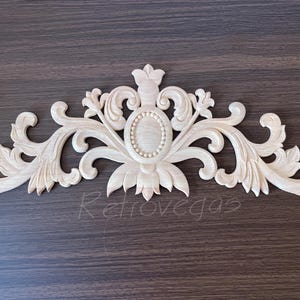 Shabby Chic Wood Furniture Applique: Ornate Wood Onlay (17.7&quot;x5.9&quot;)