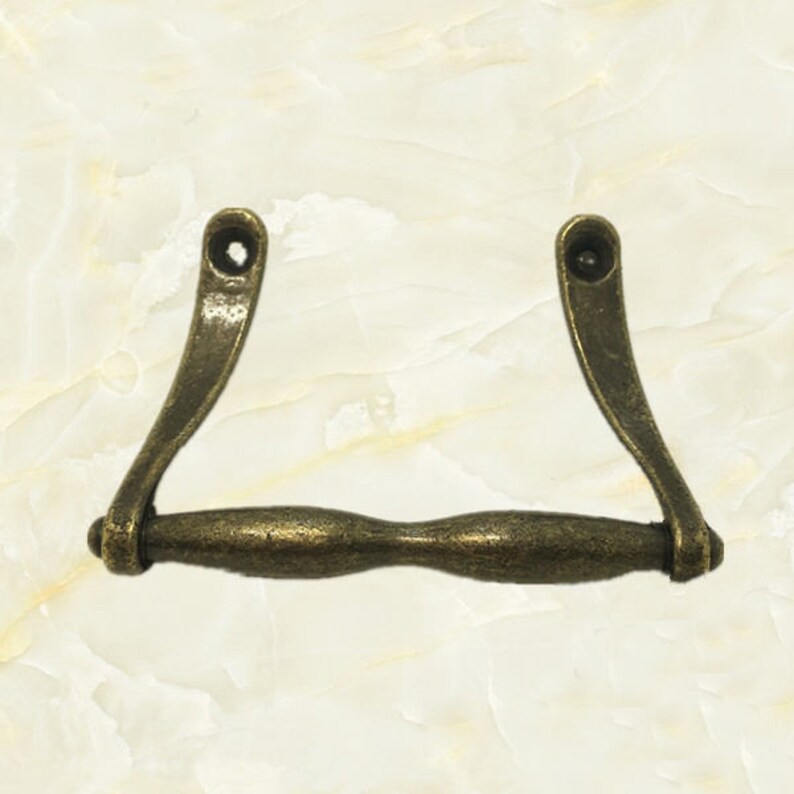 1PC Antique Bronze Drop Bail Pull Pull Knob Dresser Etsy